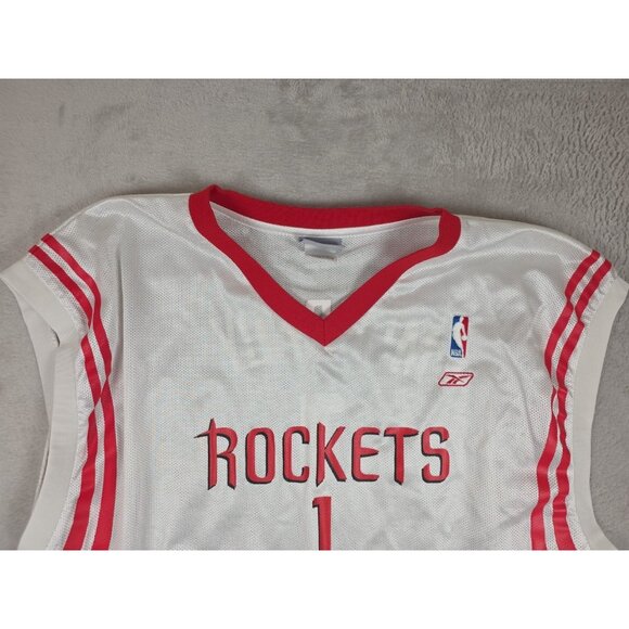 Houston Rockets Jersey Mens 4XL White Red NBA Basketball Reebok Tracy McGrady #1 - Picture 2 of 10